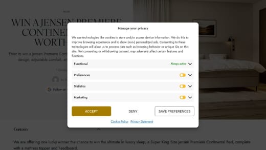Super King Jensen Premiere Continental Bed