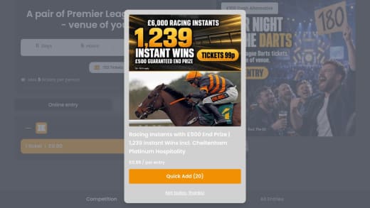Pair Of Premier League Darts Tickets
