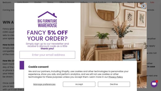 £200 Voucher For Big Furniture Warehouse