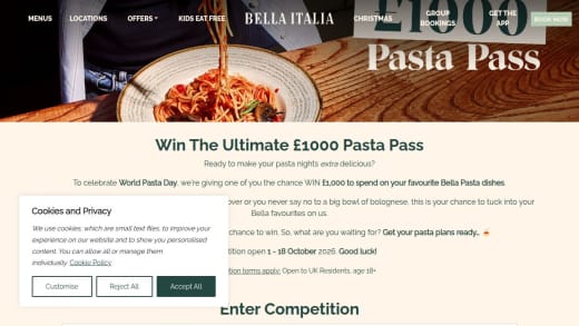 Bella Italia Pasta Pass