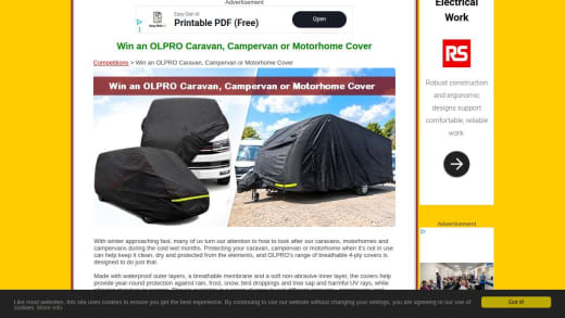 Olpro Caravan, Campervan Or Motorhome Cover