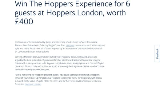 Hoppers London Experience Menu Inc Drinks