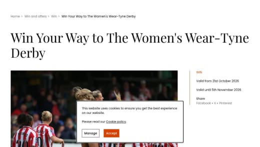 Four Tickets To Sunderland Women Vs Newcastle
