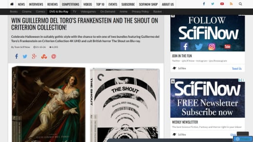 Guillermo Del Toro's Frankenstein And The Shout On Criterion Collection