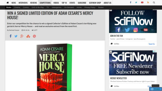 Signed Limited Edition Of Adam Cesare's Mercy House