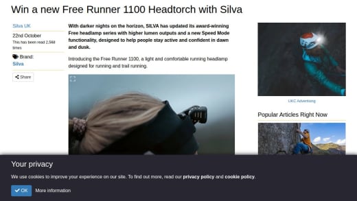 Silva Free Runner 1100 Headtorch