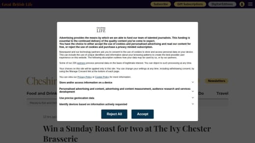 Sunday Roast At The Ivy Chester Brasserie