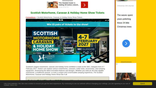 Pair Of Tickets To The Scottish Motorhome, Caravan & Holiday Home Show