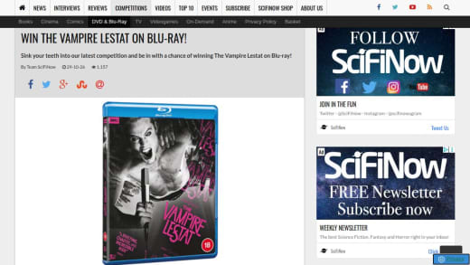 The Vampire Lestat On Blu-Ray