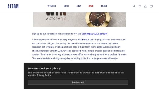 Stormele Gold Brown Watch