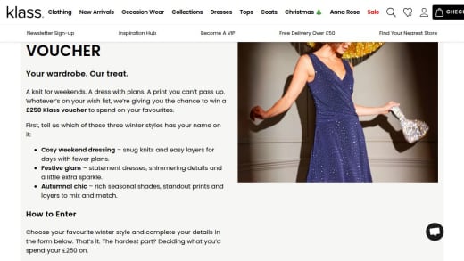 £250 Klass Voucher