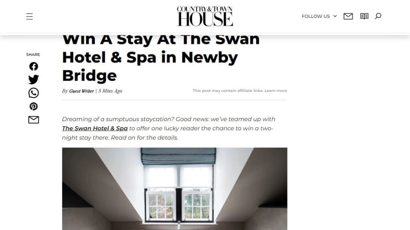 Two-Night Stay at The Swan Hotel & Spa