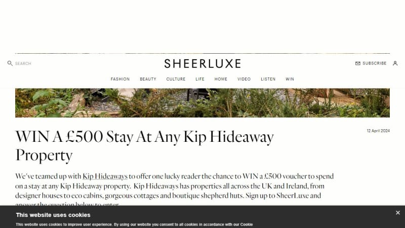 £500 Stay At Kip Hideaway Property