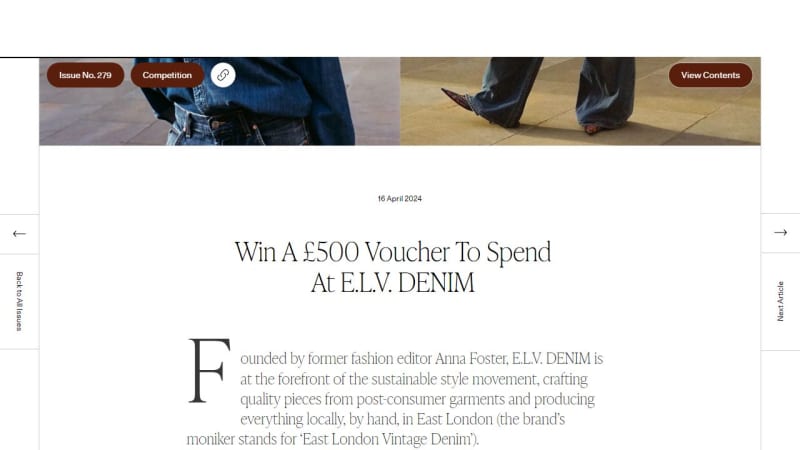 £500 Voucher to Spend at E.L.V. Denim