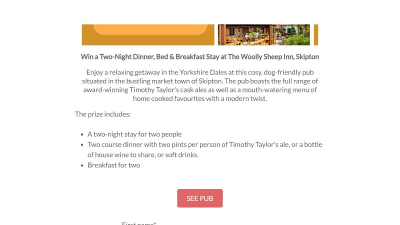 Two-Night Stay at The Woolly Sheep Inn