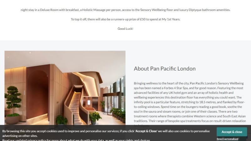 Luxury Spa Break For Two At Pan Pacific London