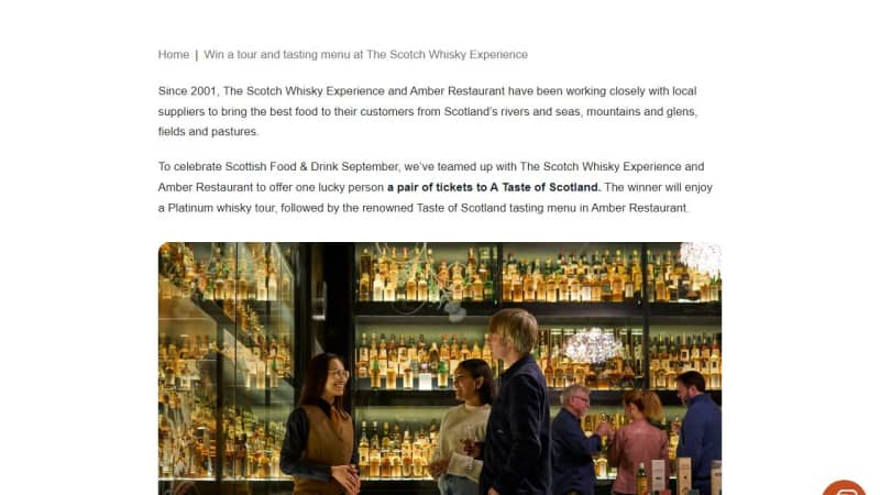 Tour And Tasting Menu At The Scotch Whisky Experience