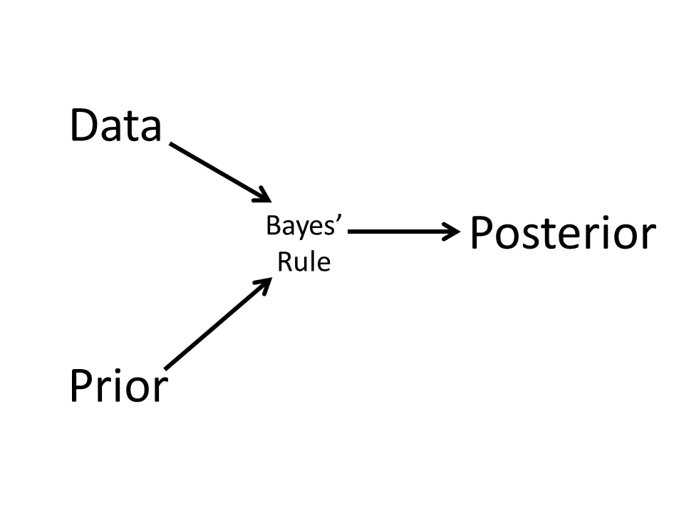 How Bayes incorporates prior beliefs and data into the posterior