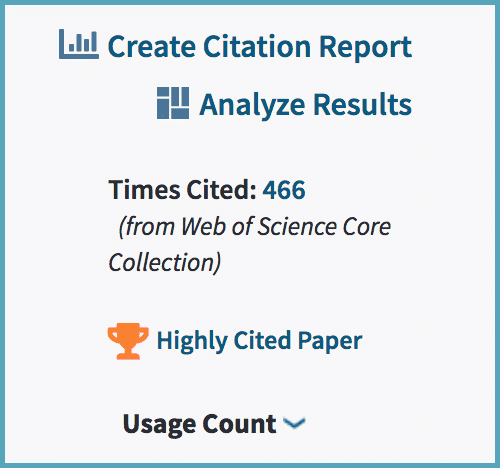 Web of Science metrics showing the number of times the Mozaffarian meta-analysis has been cited