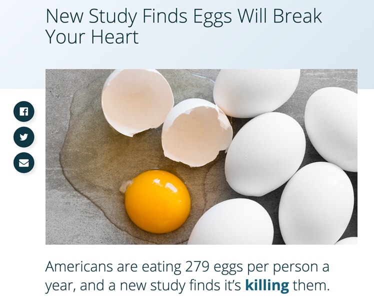 Fear mongering headlines about eggs
