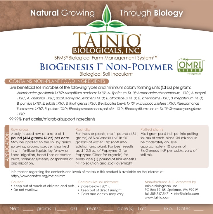 Package labeling of a fertilizer product by Tainio biologicals showing the exact same ingredients as the previous formulation of Prescript Assist