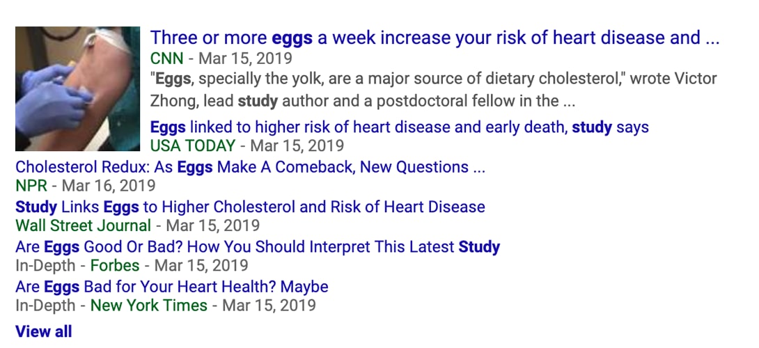 The media response to the publication of the JAMA egg study