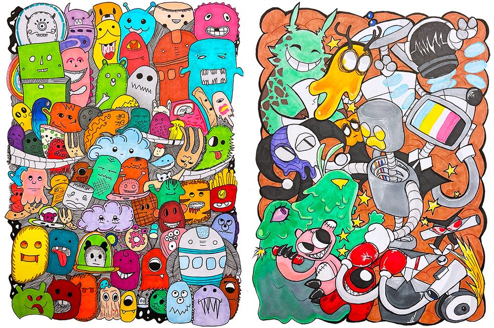 High School art lesson: Doodle Art Compositions | Davis Publications