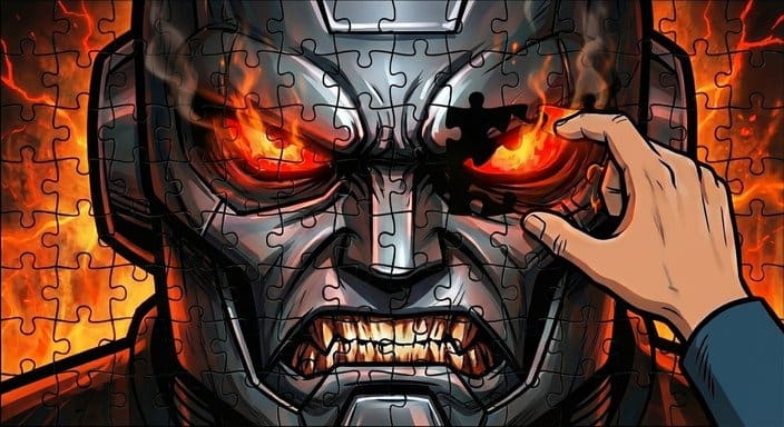 AI puzzle with final piece being placed