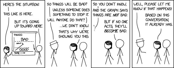 "I actually came in in the middle so I don't know which topic we're briefing on; the same slides work for like half of them."