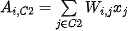 A_{i,C2} = \sum_\limits{j \in C2} W_{i,j} x_j


%0fe0a5de-989b-4f69-ae65-af680d0aab03