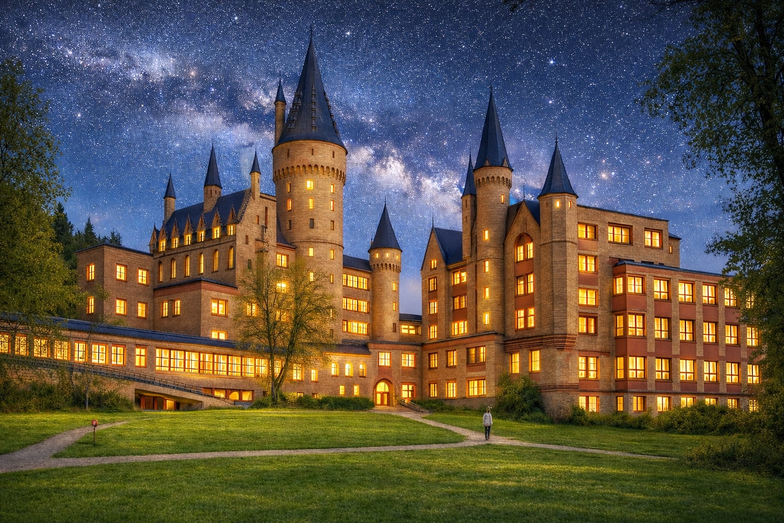 Youth hostel in the style of Hogwarts