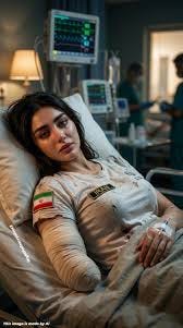 🚨 She smiled… hiding unbearable pain 💔 An Iranian female soldier lies in  a hospital bed, her arm gone but courage alive 🇮🇷😢 Her eyes quietly ask  for prayers 🙏 “Please remember