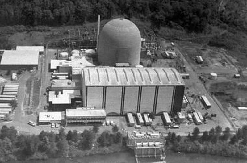 The containment dome and surrounding site of a large Pressurized Water Reactor