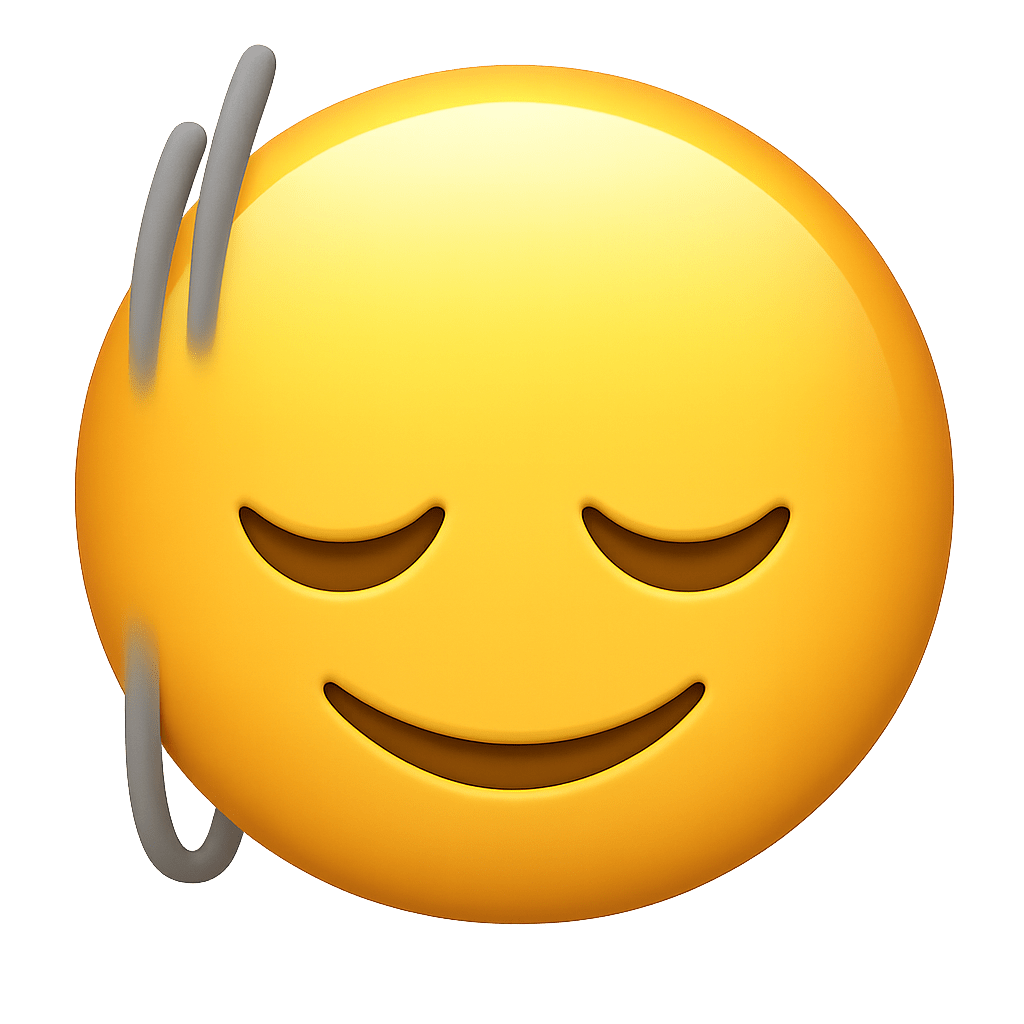 An emoji of a person with a paperclip going through their head