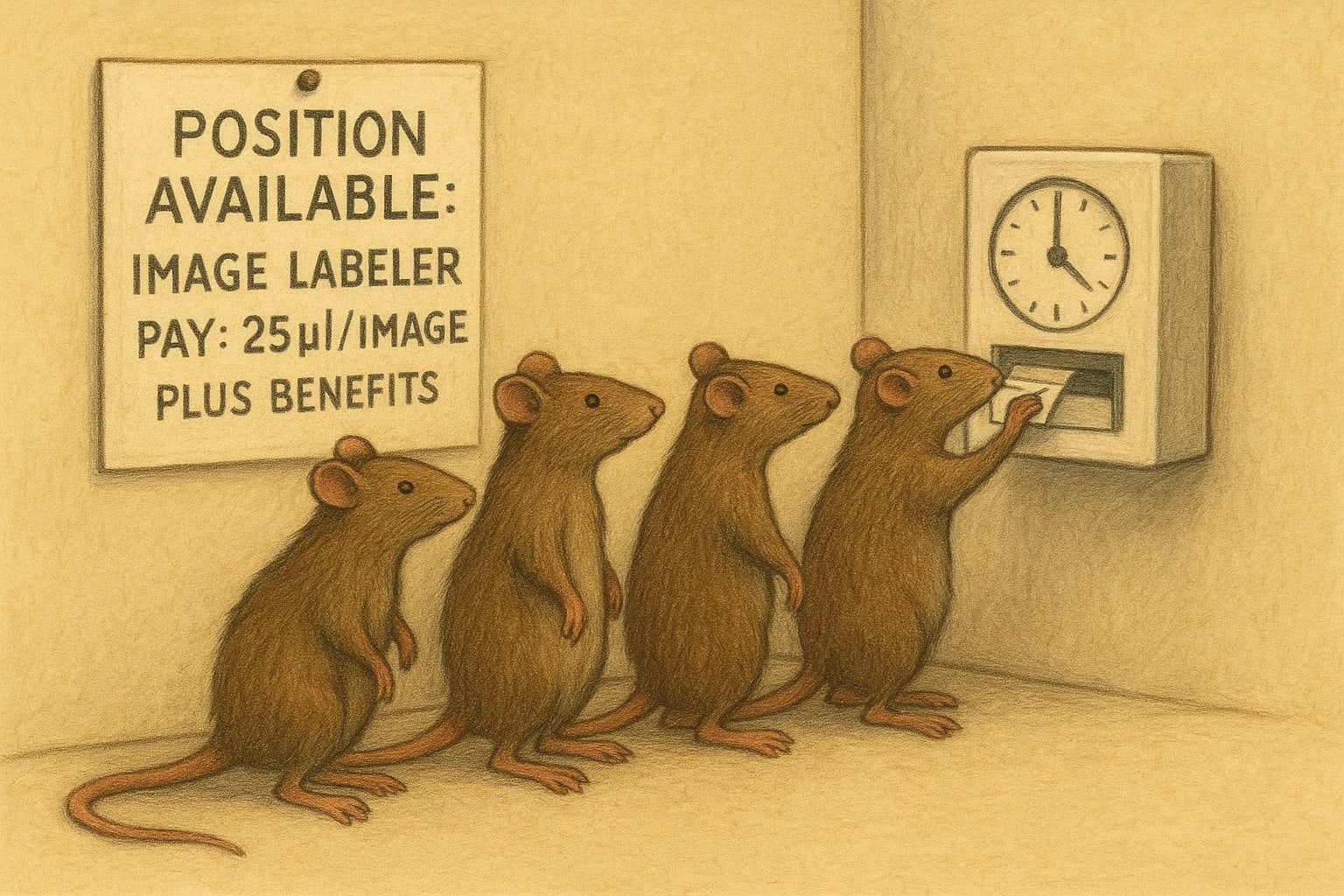 rats clocking in to work to label images for water