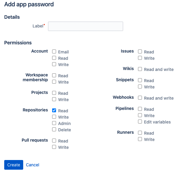 App Create Bitbucket App Create Bitbucket