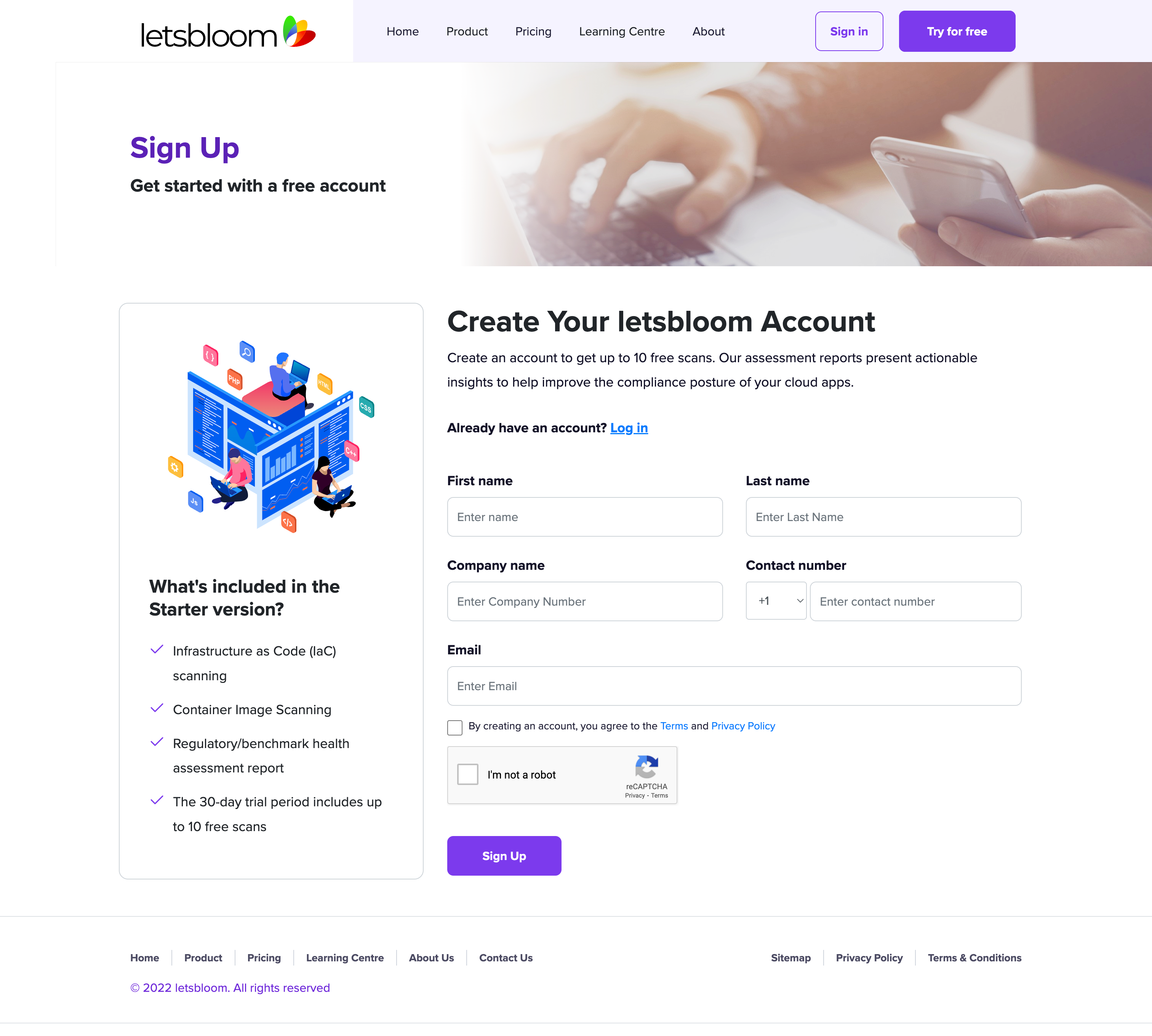 Create Your letsbloom Account Create Your letsbloom Account