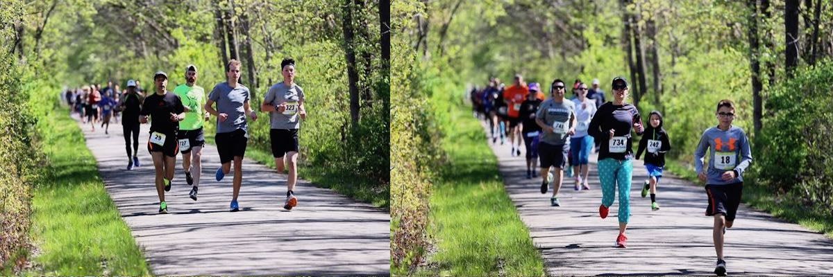 Test 5K run/walk and 1 mile walk