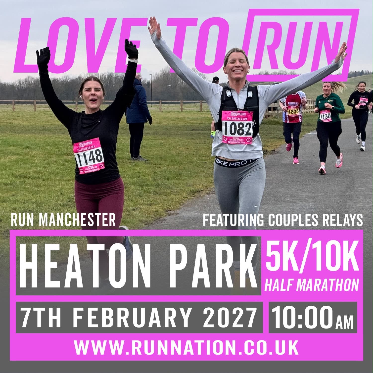 Love to Run Manchester 5k, 10k, Half Marathon + Couples Relay