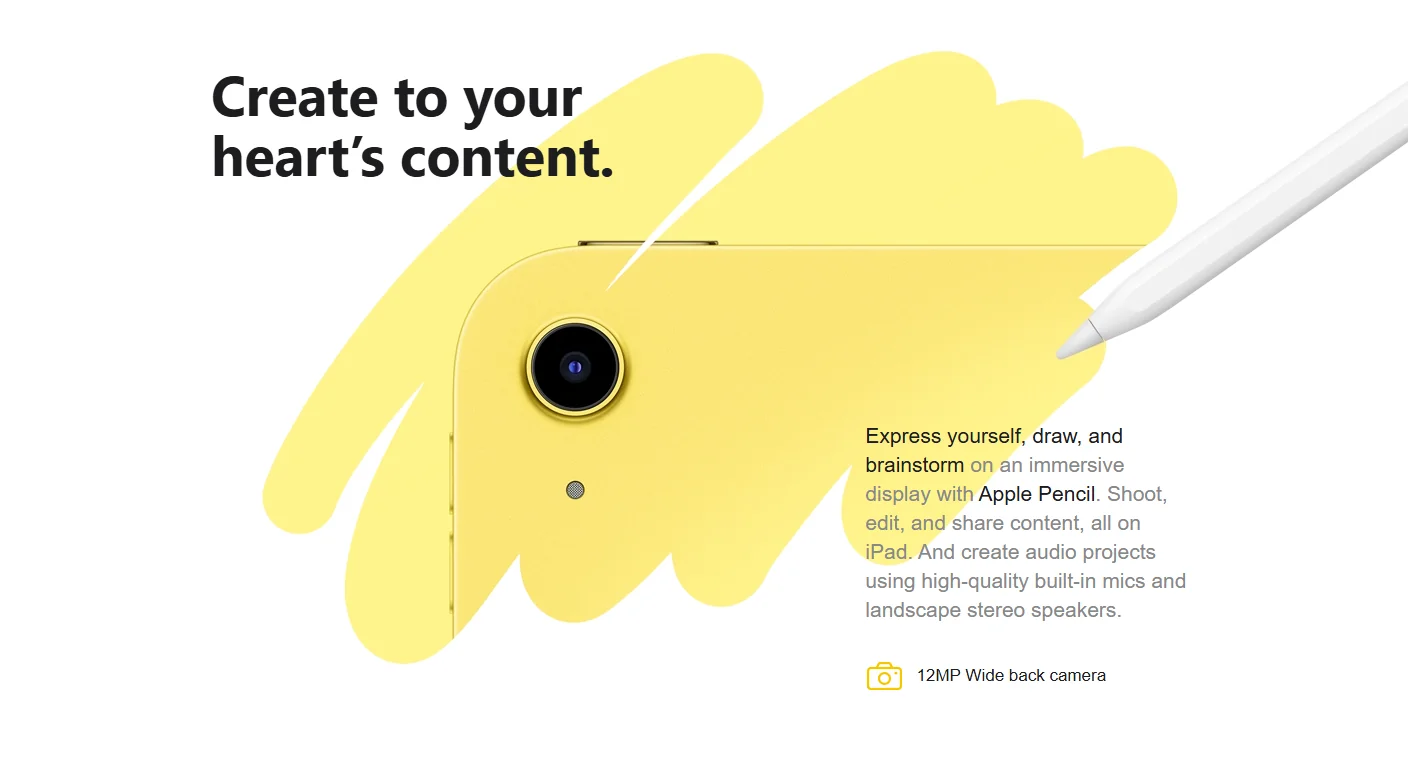 Promotional image expressing product's audio and visual capabilities