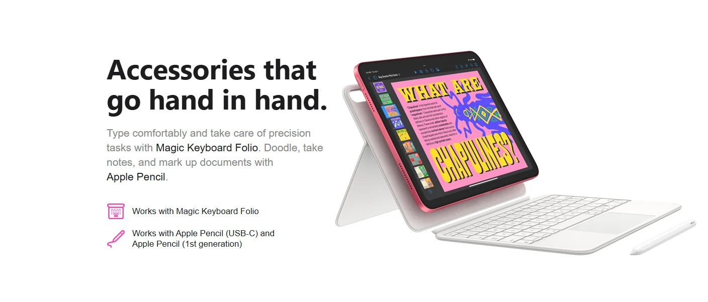 This product works with the Apple folio keyboard providing ease of access anywhere anytime.