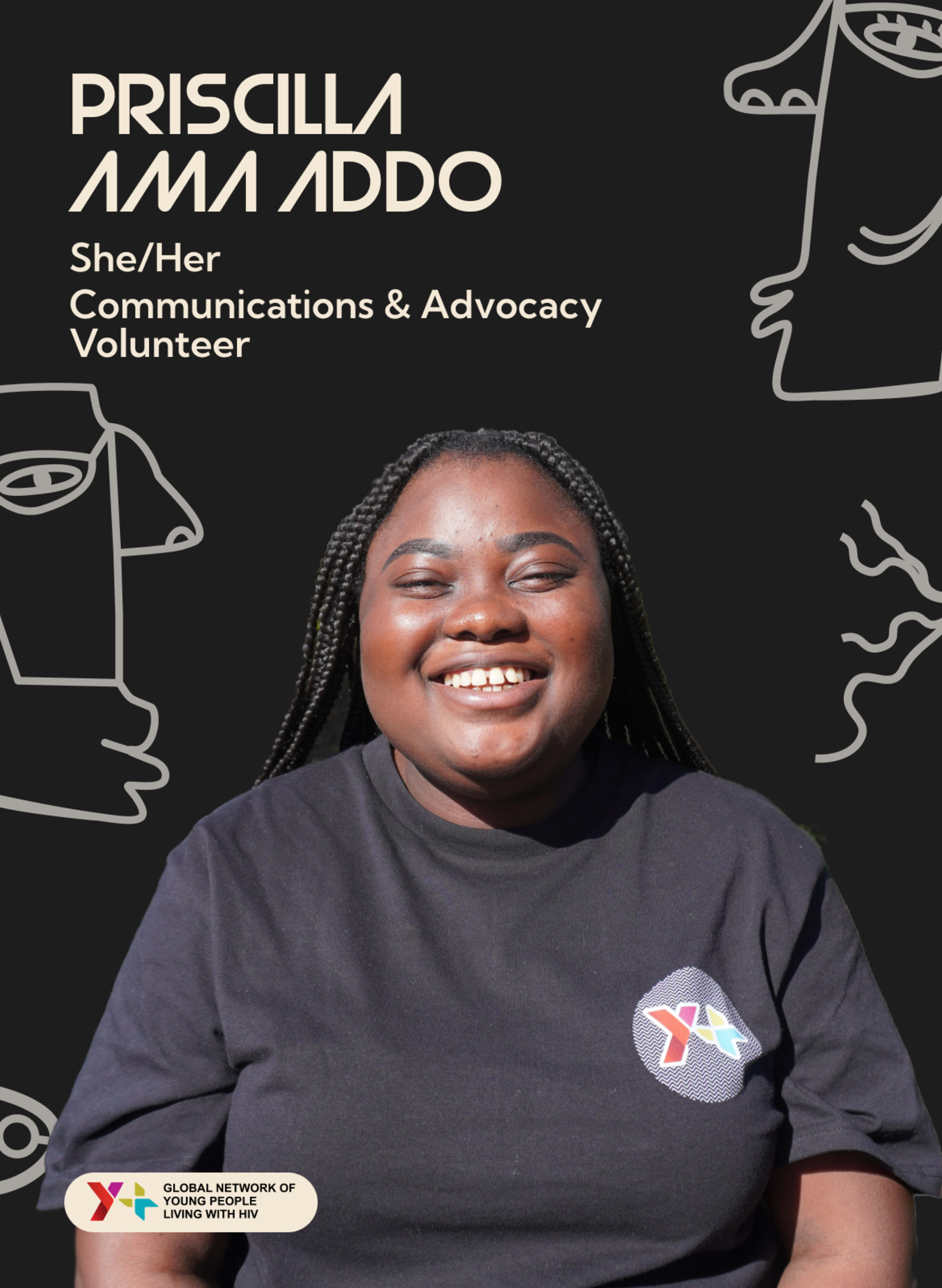 A picture of Priscilla Ama Addo, A Communications and Advocacy Volunteer for the Munich Youth Force.