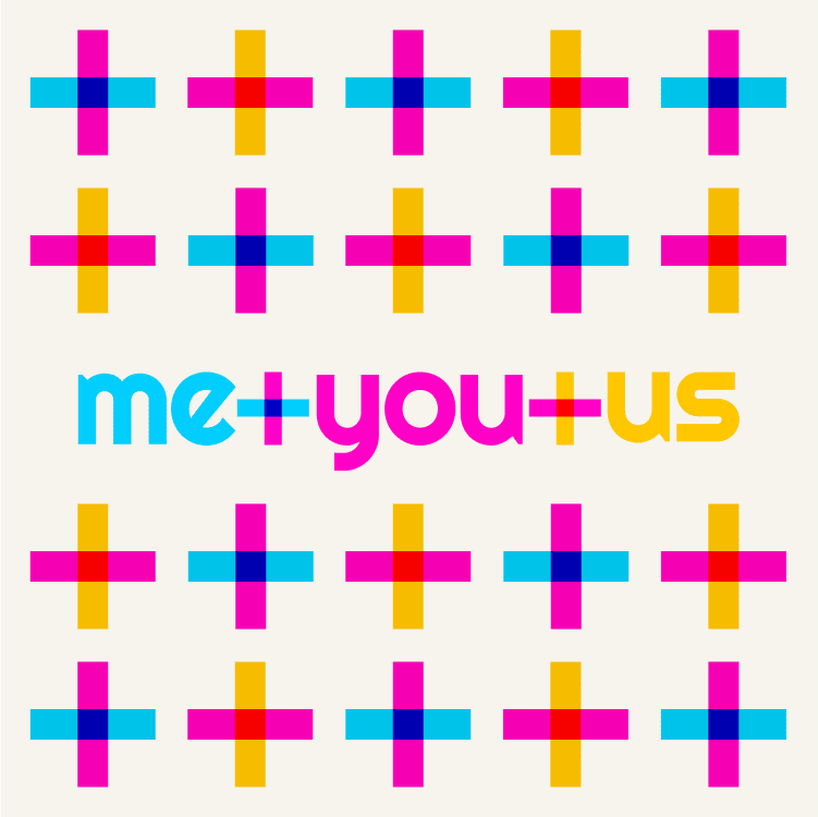 NoTimeToWait 2022 Logo that says me + you + us, showing the CMYK branding