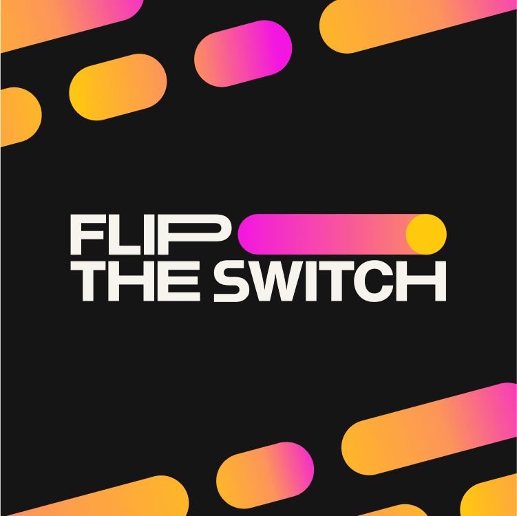 NoTimeToWait 2023 Theme Poster: Flip The Switch with pink and yellow gradient pills.