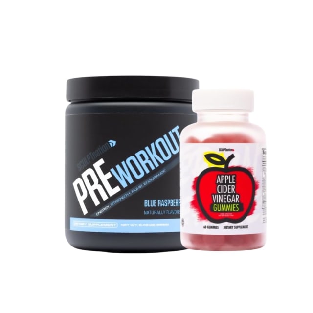 Sculpt Nation by V Shred Pre Workout Blue Raspberry and Apple Cider Vinegar Gummies Bundle