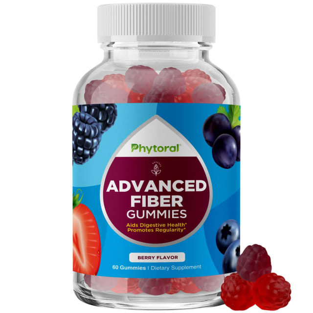 Advanced Fiber Gummies for Adults - Chicory Root Supplement with Prebiotic Support & Coconut Oil for Gut & Digestive Health - Soluble Digestion Capsules for Stomach Regulation & Immune Aid - 60 Ct | Elderberry Advanced Fiber Gummies for Adults - Chicory Root Supplement with Prebiotic Support & Coconut Oil for Gut & Digestive Health - Soluble Digestion Capsules for Stomach Regulation & Immune Aid - 60 Ct - Elderberry