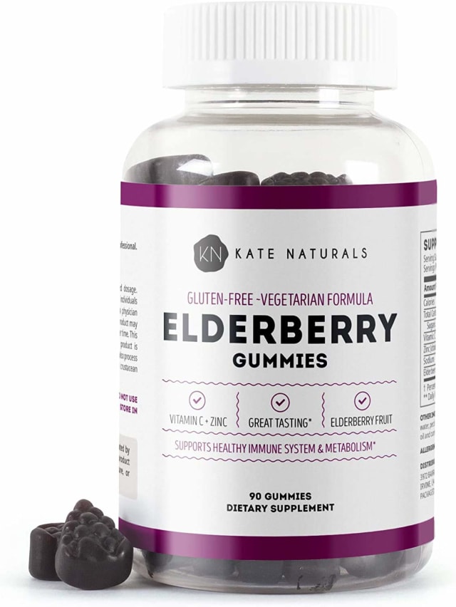Kate Naturals Elderberry Gummies with Vitamin C and Zinc for Adults & Kids. Tasty Sambucus Elderberry Gummies for Immune Support (90 Gummies, 45 Day Supply) | Elderberry Kate Naturals Elderberry Gummies with Vitamin C and Zinc for Adults & Kids. Tasty Sambucus Elderberry Gummies for Immune Support (90 Gummies, 45 Day Supply) - Elderberry
