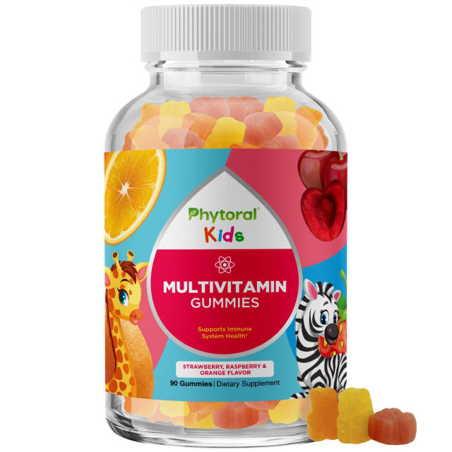 Phytoral Kids Vitamins Gummy Multivitamin Chewable - Kids Gummy Vitamins for Mood Support Natural Energy Boost and Immune Support for - Immune Gummies and Natural Multivitamin | Vitamin B12 Phytoral Kids Vitamins Gummy Multivitamin Chewable - Kids Gummy Vitamins for Mood Support Natural Energy Boost and Immune Support for - Immune Gummies and Natural Multivitamin - Vitamin B12