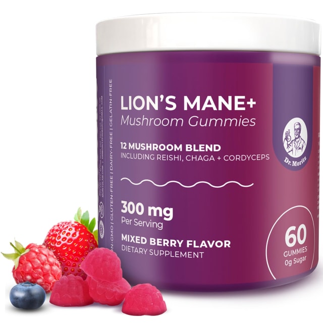DR. MORITZ Lions Mane Gummies for Adults and Kids 4+ – Mushroom Gummies for Adults with 12-in-1 Brain & Immune Support Blend – Includes Reishi, Chaga & Lion’s Mane – No Sugar Added, Non-GMO (60 Count) | Elderberry DR. MORITZ Lions Mane Gummies for Adults and Kids 4+ – Mushroom Gummies for Adults with 12-in-1 Brain & Immune Support Blend – Includes Reishi, Chaga & Lion’s Mane – No Sugar Added, Non-GMO (60 Count) - Elderberry