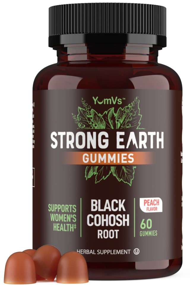 Black Cohosh Gummies for Menopause Relief, Hot Flashes & Night Sweats | 50mg Black Cohosh Root for Women | Gluten-Free, Vegetarian, Non-GMO | Hormone Balance Support | Yummy Peach Flavor | 60 Gummies